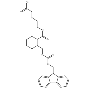 rac-2-(2-{[(1R,2S)-2-[({[(9H-fluoren-9-yl)methoxy]carbonyl}amino)methyl]cyclohexyl]formamido}ethoxy)acetic acid结构式
