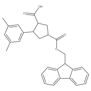 rac-(3R,4S)-4-(3,5-dimethylphenyl)-1-{[(9H-fluoren-9-yl)methoxy]carbonyl}pyrrolidine-3-carboxylic acid结构式