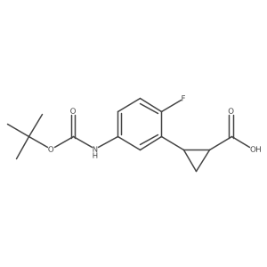 rac-(1R,2R)-2-(5-{[(tert-butoxy)carbonyl]amino}-2-fluorophenyl)cyclopropane-1-carboxylic acid结构式