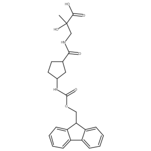 rac-3-{[(1R,3S)-3-({[(9H-fluoren-9-yl)methoxy]carbonyl}amino)cyclopentyl]formamido}-2-hydroxy-2-methylpropanoic acid结构式