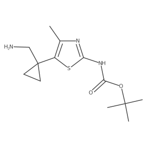 tert-butyl N-{5-[1-(aminomethyl)cyclopropyl]-4-methyl-1,3-thiazol-2-yl}carbamate结构式