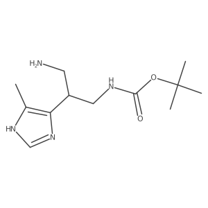 tert-butyl N-[3-amino-2-(4-methyl-1H-imidazol-5-yl)propyl]carbamate结构式