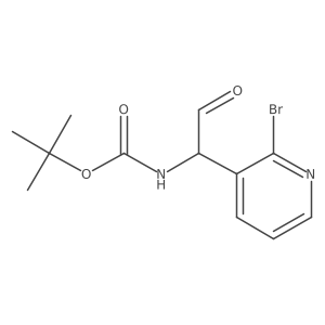 tert-butyl N-[1-(2-bromopyridin-3-yl)-2-oxoethyl]carbamate结构式