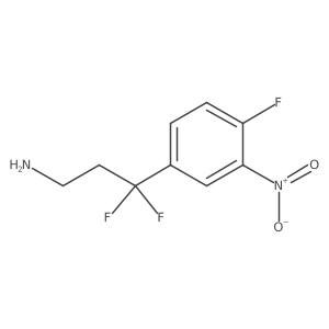3,3-Difluoro-3-(4-fluoro-3-nitrophenyl)propan-1-amine结构式