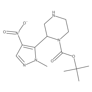 tert-butyl 2-(1-methyl-4-nitro-1H-pyrazol-5-yl)piperazine-1-carboxylate结构式