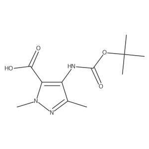 2,5-Dimethyl-4-[(2-methylpropan-2-yl)oxycarbonylamino]pyrazole-3-carboxylic acid结构式