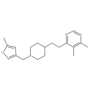 3-((4-(((5,6-Dimethylpyrimidin-4-yl)oxy)methyl)piperidin-1-yl)methyl)-5-methylisoxazole结构式