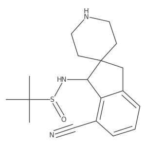 (R)-N-(7-cyanospiro[1,3-dihydroindene-2,4'-piperidine]-1-yl)-2-methylpropane-2-sulfinamide结构式