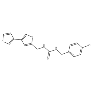 1-[(4-Chlorophenyl)methyl]-3-[[4-(furan-3-yl)thiophen-2-yl]methyl]urea结构式