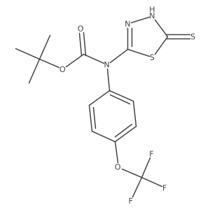 tert-butyl N-(5-sulfanyl-1,3,4-thiadiazol-2-yl)-N-[4-(trifluoromethoxy)phenyl]carbamate Structure