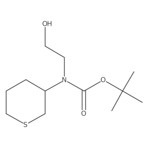 tert-butyl N-(2-hydroxyethyl)-N-(thian-3-yl)carbamate结构式