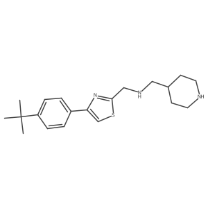 1-(4-(4-(tert-Butyl)phenyl)thiazol-2-yl)-N-(piperidin-4-ylmethyl)methanamine结构式