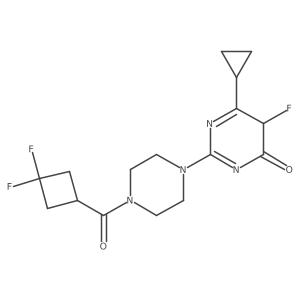 6-cyclopropyl-2-[4-(3,3-difluorocyclobutanecarbonyl)piperazin-1-yl]-5-fluoro-5H-pyrimidin-4-one Structure