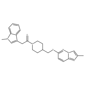 2-(1-methyl-1H-indol-3-yl)-1-{4-[({2-methylimidazo[1,2-b]pyridazin-6-yl}oxy)methyl]piperidin-1-yl}ethan-1-one Structure