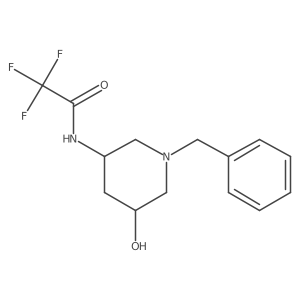 (3S,5R)-N-(1-Benzyl-5-hydroxy-piperidin-3-yl)-2,2,2-trifluoro-acetamide结构式