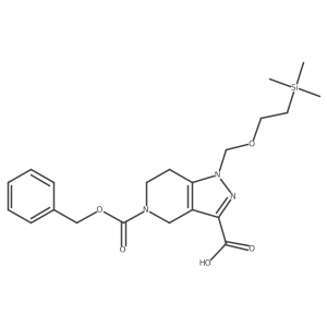 5-[(benzyloxy)carbonyl]-1-{[2-(trimethylsilyl)ethoxy]methyl}-1H,4H,5H,6H,7H-pyrazolo[4,3-c]pyridine-3-carboxylic acid结构式