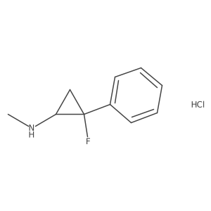 cis-2-Fluoro-N-methyl-2-phenylcyclopropan-1-amine hcl结构式