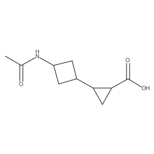 rac-(1R)-2-[(1r,3r)-3-acetamidocyclobutyl]cyclopropane-1-carboxylic acid结构式