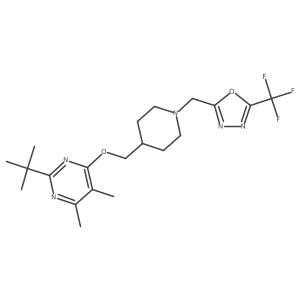 2-Tert-butyl-4,5-dimethyl-6-[(1-{[5-(trifluoromethyl)-1,3,4-oxadiazol-2-yl]methyl}piperidin-4-yl)methoxy]pyrimidine结构式