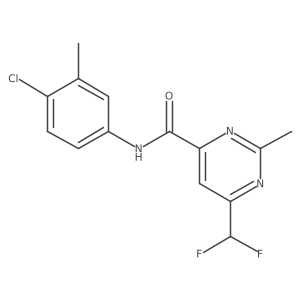 N-(4-chloro-3-methylphenyl)-6-(difluoromethyl)-2-methylpyrimidine-4-carboxamide结构式