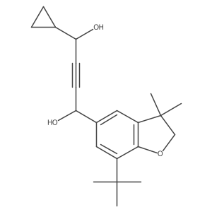 1-(7-tert-butyl-3,3-dimethyl-2H-1-benzofuran-5-yl)-4-cyclopropylbut-2-yne-1,4-diol结构式