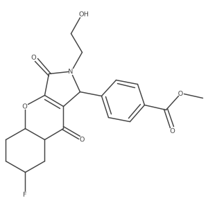 methyl 4-[7-fluoro-2-(2-hydroxyethyl)-3,9-dioxo-4a,5,6,7,8,8a-hexahydro-1H-chromeno[2,3-c]pyrrol-1-yl]benzoate Structure