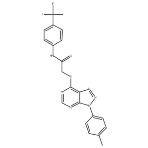 2-((3-(p-tolyl)-3H-[1,2,3]triazolo[4,5-d]pyrimidin-7-yl)thio)-N-(4-(trifluoromethyl)phenyl)acetamide结构式