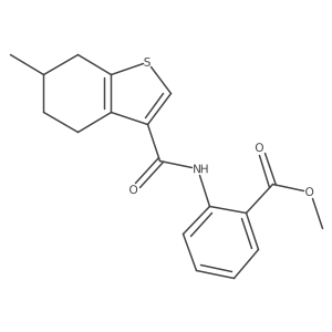 Methyl 2-(6-methyl-4,5,6,7-tetrahydro-1-benzothiophene-3-amido)benzoate Structure