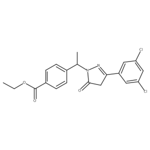 ethyl 4-{1-[3-(3,5-dichlorophenyl)-5-oxo-4,5-dihydro-1H-pyrazol-1-yl]ethyl}benzoate结构式