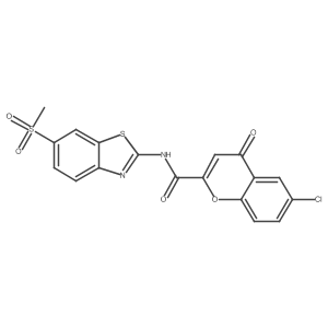 6-chloro-N-[6-(methylsulfonyl)-1,3-benzothiazol-2-yl]-4-oxo-4H-chromene-2-carboxamide Structure