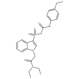 N,N-diethyl-2-(3-((2-((4-ethylphenyl)amino)-2-oxoethyl)sulfonyl)-1H-indol-1-yl)acetamide Structure