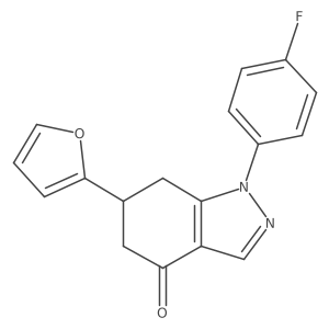 1-(4-fluorophenyl)-6-(furan-2-yl)-1,5,6,7-tetrahydro-4H-indazol-4-one结构式