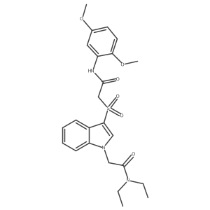 2-(3-((2-((2,5-dimethoxyphenyl)amino)-2-oxoethyl)sulfonyl)-1H-indol-1-yl)-N,N-diethylacetamide Structure