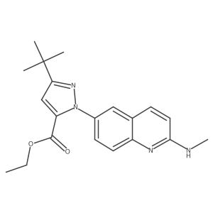 ethyl 3-tert-butyl-1-(2-(methylamino)quinolin-6-yl)-1H-pyrazole-5-carboxylate结构式