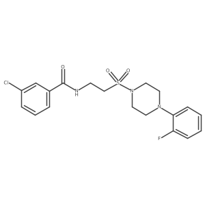3-chloro-N-(2-((4-(2-fluorophenyl)piperazin-1-yl)sulfonyl)ethyl)benzamide结构式