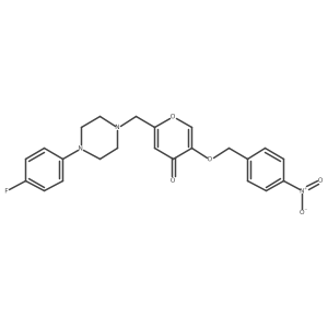 2-((4-(4-fluorophenyl)piperazin-1-yl)methyl)-5-((4-nitrobenzyl)oxy)-4H-pyran-4-one结构式
