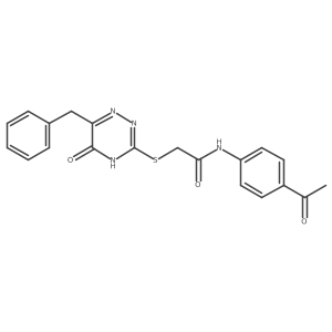 N-(4-acetylphenyl)-2-[(6-benzyl-5-oxo-4,5-dihydro-1,2,4-triazin-3-yl)sulfanyl]acetamide Structure