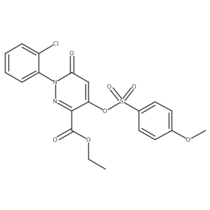 Ethyl 1-(2-chlorophenyl)-4-(((4-methoxyphenyl)sulfonyl)oxy)-6-oxo-1,6-dihydropyridazine-3-carboxylate结构式