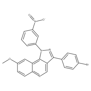 3-(4-bromophenyl)-8-methoxy-1-(3-nitrophenyl)-1H-pyrazolo[4,3-c]quinoline Structure