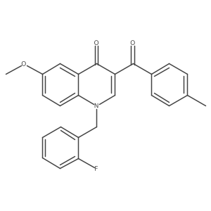 1-[(2-Fluorophenyl)methyl]-6-methoxy-3-(4-methylbenzoyl)-1,4-dihydroquinolin-4-one Structure