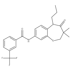 N-(3,3-dimethyl-4-oxo-5-propyl-2,3,4,5-tetrahydrobenzo[b][1,4]oxazepin-8-yl)-3-(trifluoromethyl)benzamide结构式
