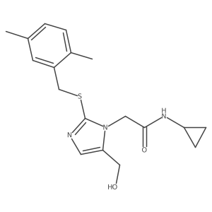 N-cyclopropyl-2-(2-((2,5-dimethylbenzyl)thio)-5-(hydroxymethyl)-1H-imidazol-1-yl)acetamide Structure
