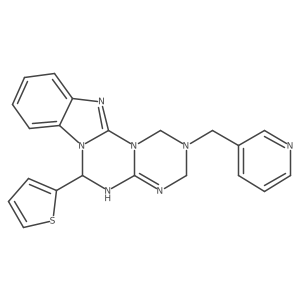 2-(pyridin-3-ylmethyl)-6-(thiophen-2-yl)-2,3,4,6-tetrahydro-1H-[1,3,5]triazino[1',2':3,4][1,3,5]triazino[1,2-a]benzimidazole Structure
