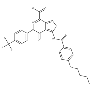 5-(4-Butoxybenzamido)-4-oxo-3-(4-(trifluoromethyl)phenyl)-3,4-dihydrothieno[3,4-d]pyridazine-1-carboxylic acid Structure