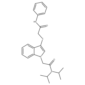 N,N-diisopropyl-2-(3-((2-oxo-2-(phenylamino)ethyl)thio)-1H-indol-1-yl)acetamide结构式