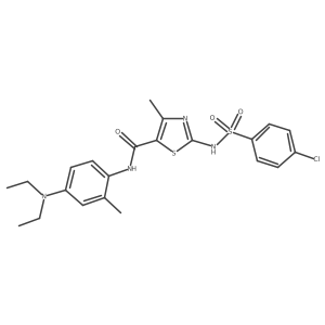 5-Thiazolecarboxamide, 2-[[(4-chlorophenyl)sulfonyl]amino]-N-[4-(diethylamino)-2-methylphenyl]-4-methyl-结构式