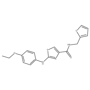 2-((4-ethoxyphenyl)amino)-N-(thiophen-2-ylmethyl)thiazole-4-carboxamide结构式