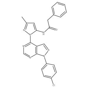 N-(1-(1-(4-chlorophenyl)-1H-pyrazolo[3,4-d]pyrimidin-4-yl)-3-methyl-1H-pyrazol-5-yl)-2-phenylacetamide Structure