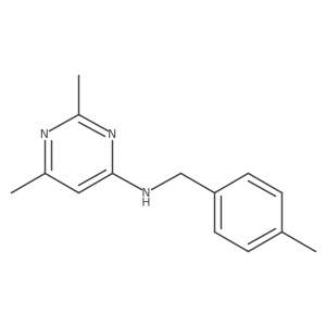 2,6-Dimethyl-N-(4-methylbenzyl)pyrimidin-4-amine结构式