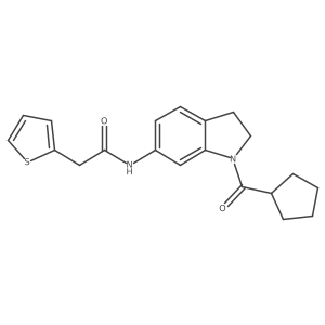 N-(1-cyclopentanecarbonyl-2,3-dihydro-1H-indol-6-yl)-2-(thiophen-2-yl)acetamide Structure
